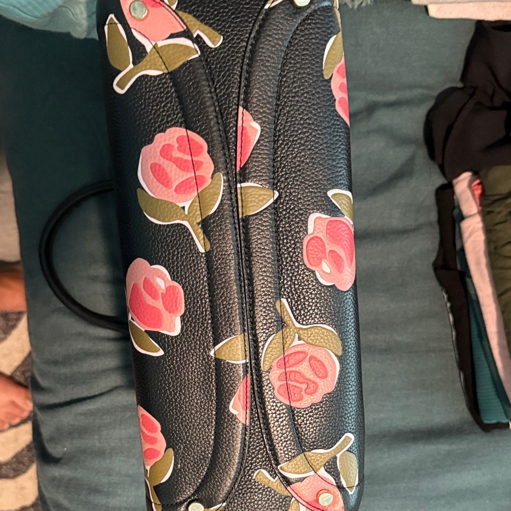 Kate Spade Black and Pink Floral Rose Satchel - Picture 4 of 7